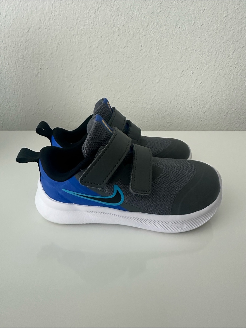 Nike Star Runner 3 Grey/Black/Blue Toddler Boy's Shoes Size 7C